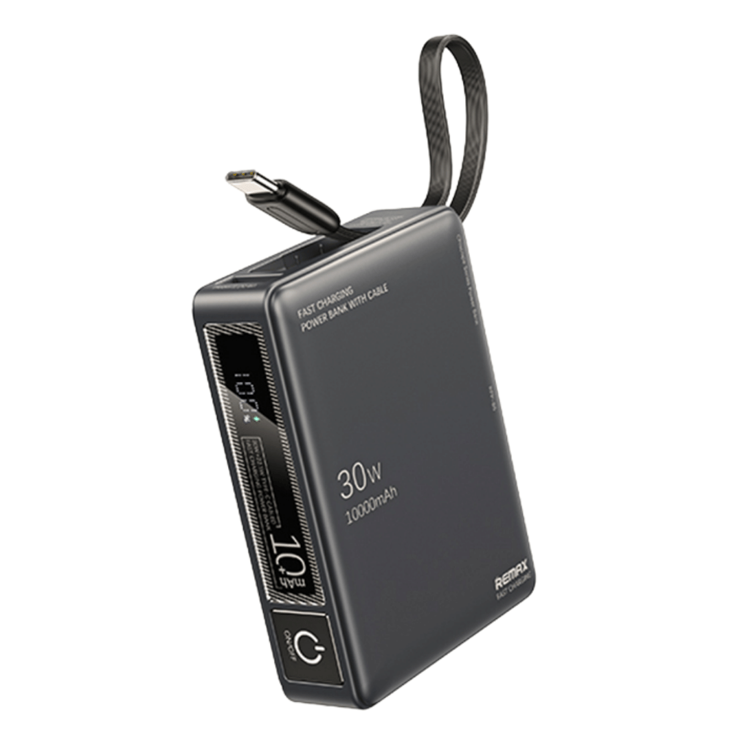 แบตเตอรี่สำรอง REMAX RPP-86 ความจุ 10000MAH ชาร์จไว มีสายในตัว TYPE C มาตรฐาน CCC สีเทา_0