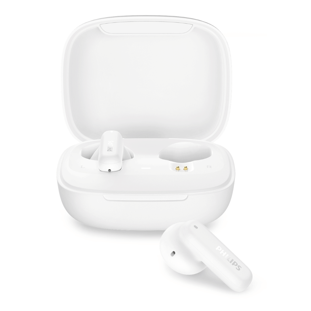 หูฟังไร้สาย PHILIPS TAT1000 บลูทูธ 6.0 ไมค์ AI กันน้ำ IPX4 สีขาว