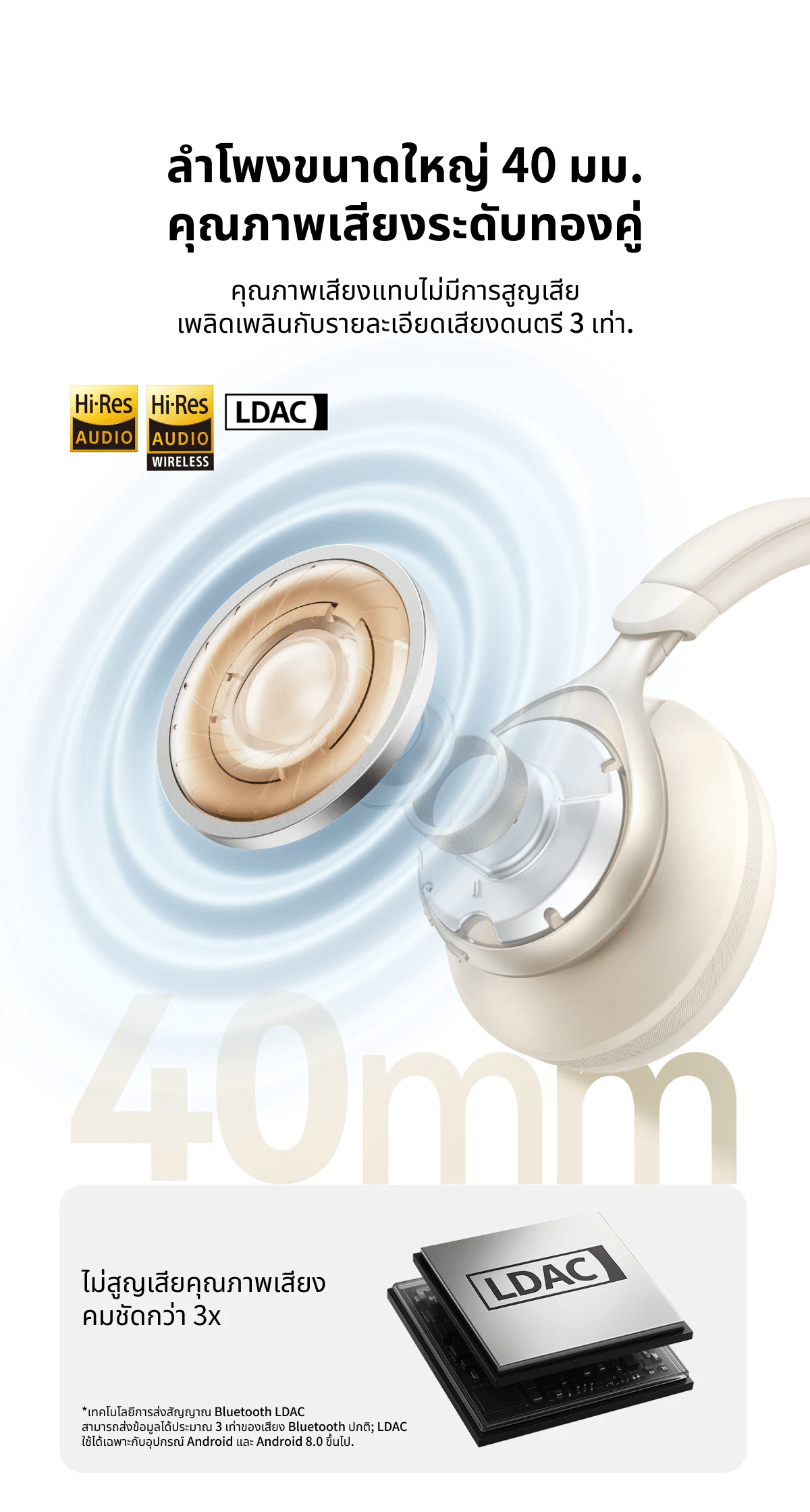 หูฟังไร้สาย SOUNDCORE A3035021 SPACE ONE ระบบตัดเสียงรบกวน สีขาว_1