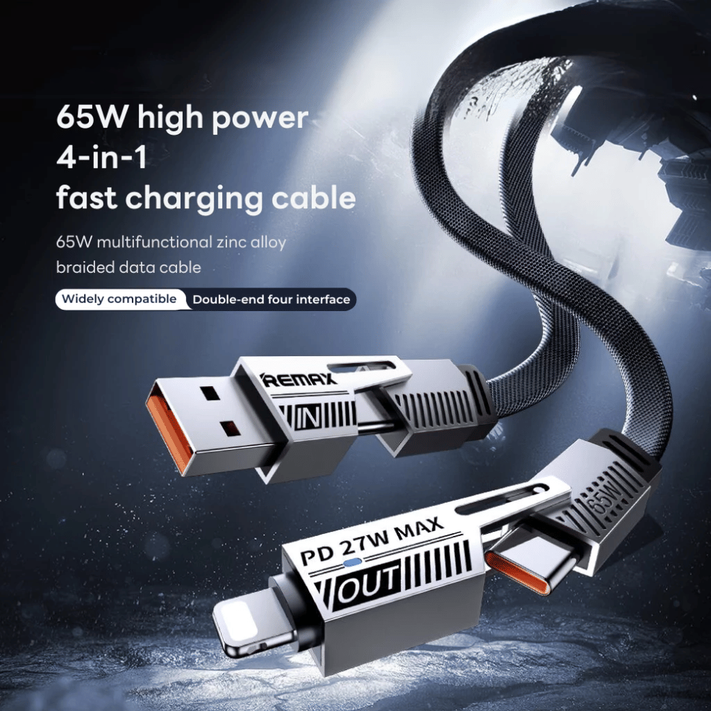 สายชาร์จเร็ว REMAX RC-C189 กำลังไฟ 65W หัวเชื่อมต่อแบบ 2-IN-2 (TYPE-C/USB/LIGHTNING) ความยาว 1 เมตร_1