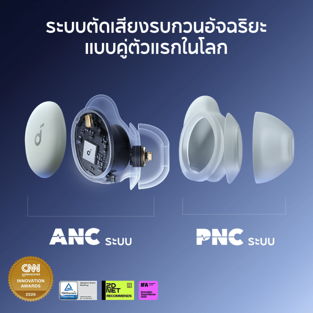 หูฟังไร้สาย SOUNDCORE SLEEP A30 (A1301) หูฟังตัดเสียงรบกวนขณะนอนหลับ ซิลิโคน สีขาว_1