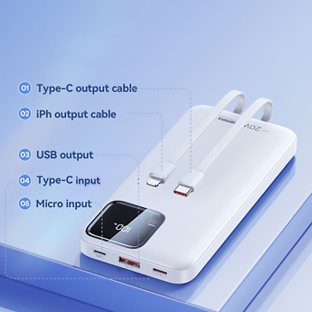 แบตเตอรี่สำรอง REMAX RPP-652 (N) ความจุ 10000MAH ชาร์จเร็ว มีสายในตัว มาตรฐาน CCC สีฟ้า_4