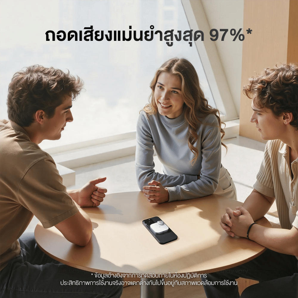 เครื่องบันทึกเสียง SOUNDCORE WORK (D3200) ระบบ AI ถอดความและสรุปการประชุม แบบพกพา สีดำ_5