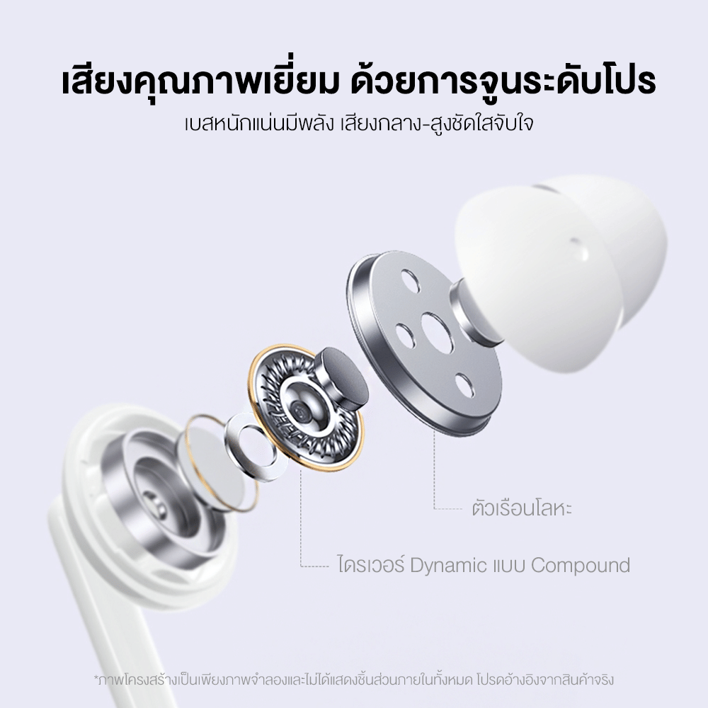 หูฟัง NOKIA E2102A แบบมีสาย JACK 3.5 มม. มีไมค์ สีขาว_5