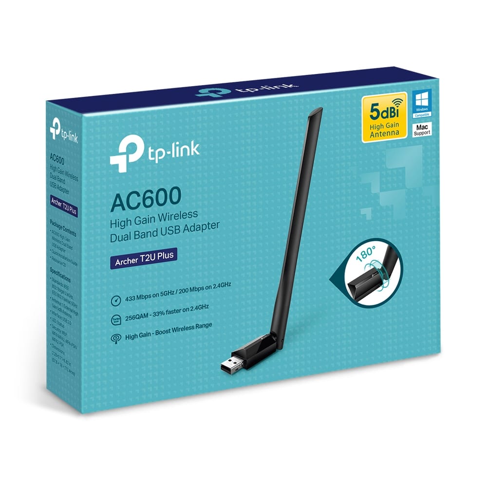 ตัวรับสัญญาณไร้สาย USB TP-LINK ARCHER T2U PLUS ความเร็ว AC600 เสาสัญญาณกำลังส่งสูง แบบ DUAL BAND_6