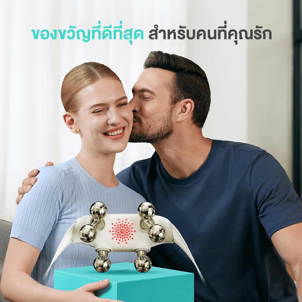เครื่องนวดคอและไหล่ SKG H7 ULTRA-E ระบบประคบร้อนและแสงสีแดง สีทอง_6