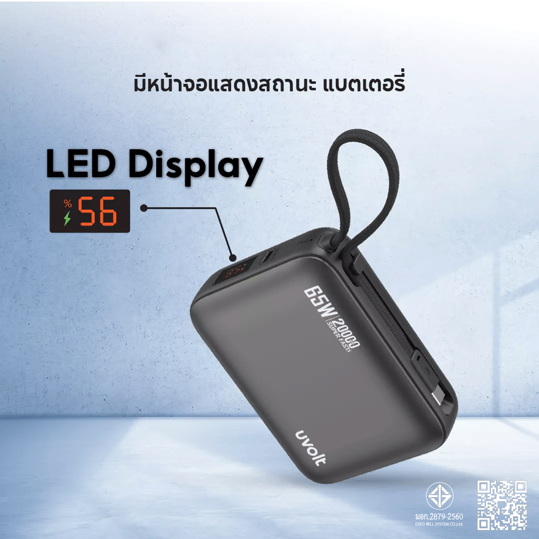 แบตเตอรี่สำรอง UVOLT UVP20C-01 20000MAH สีดำ_6