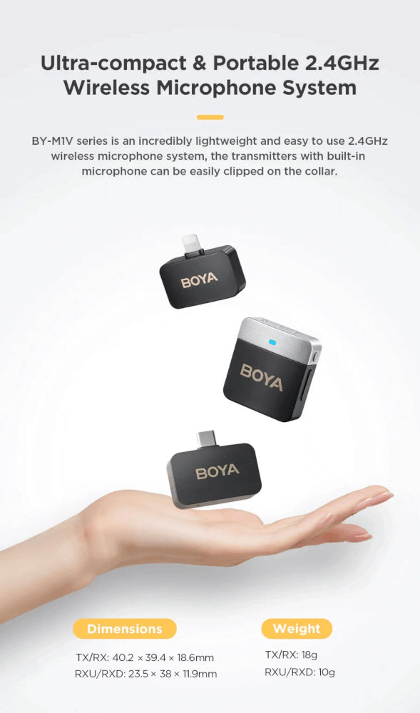 ไมโครโฟนไร้สาย BOYA MICROPHONE BOYA BY-M1V5