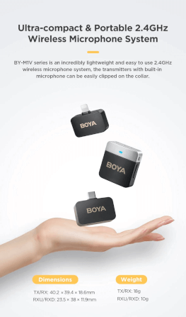 ไมโครโฟนไร้สาย BOYA MICROPHONE BOYA BY-M1V5_3