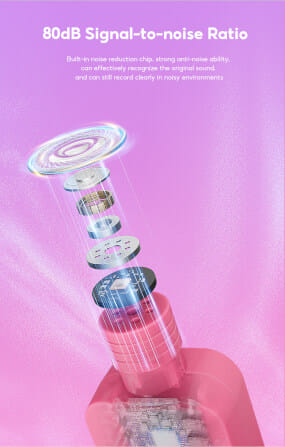 ไมโครโฟนไร้สาย BOYA MICROPHONE BOYA BY-V2 PINK_6
