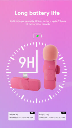 ไมโครโฟนไร้สาย BOYA MICROPHONE BOYA BY-V2 PINK_7