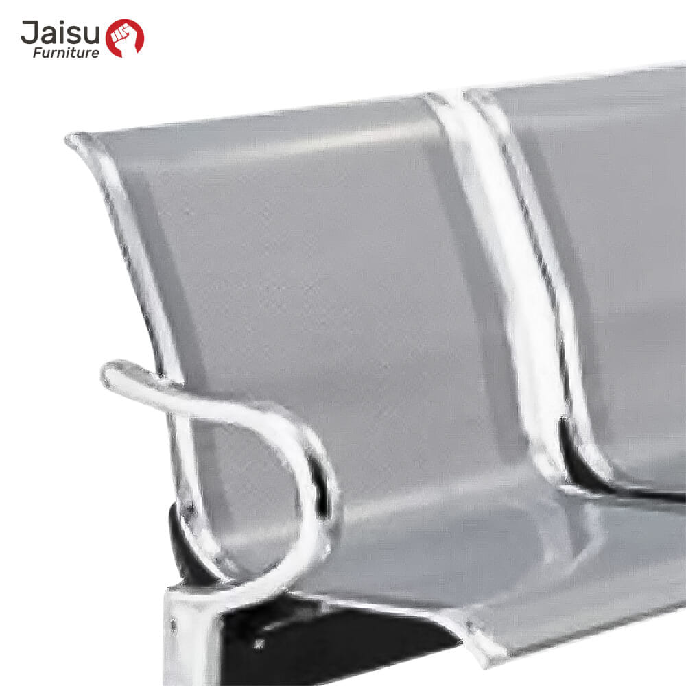 เก้าอี้พักคอย Jaisu รุ่น Steel01 แบบ 4 ที่นั่ง สีเงิน