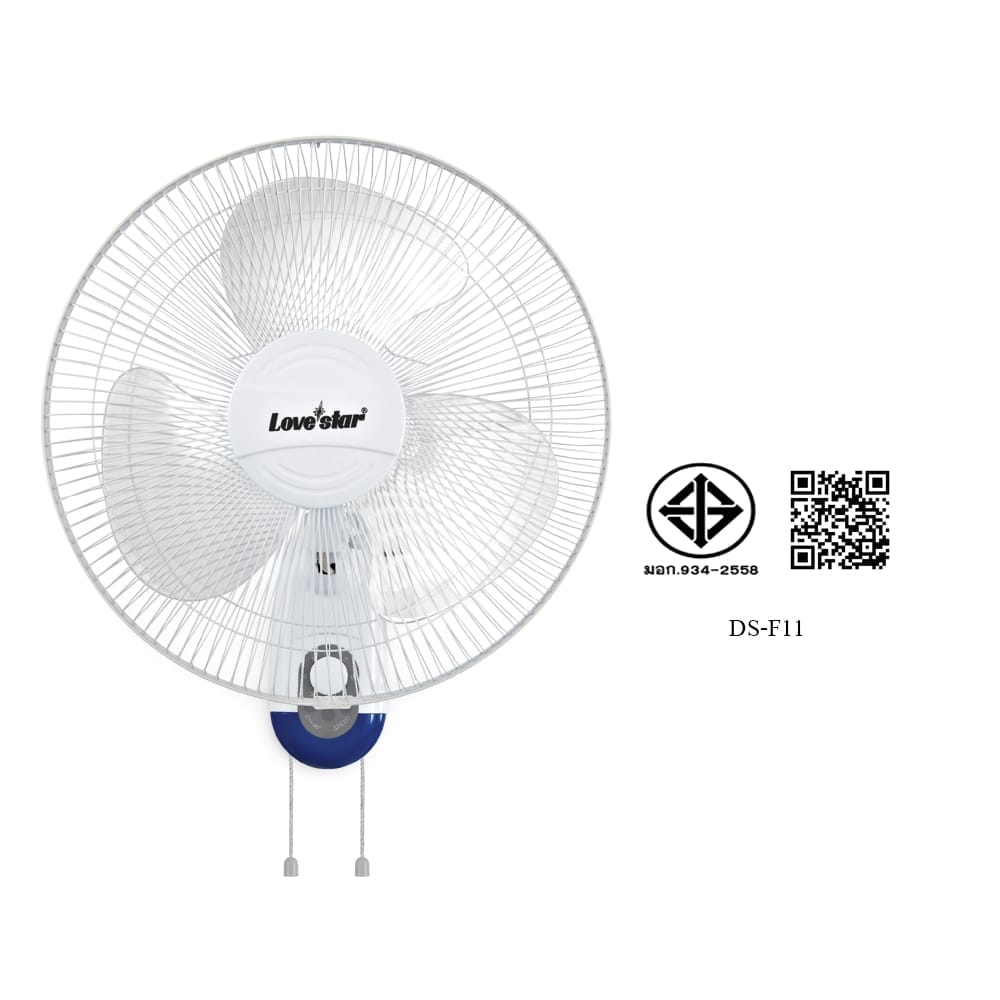 พัดลมติดผนัง 16 นิ้ว เลิฟสตาร์ รุ่น F11 สีขาว