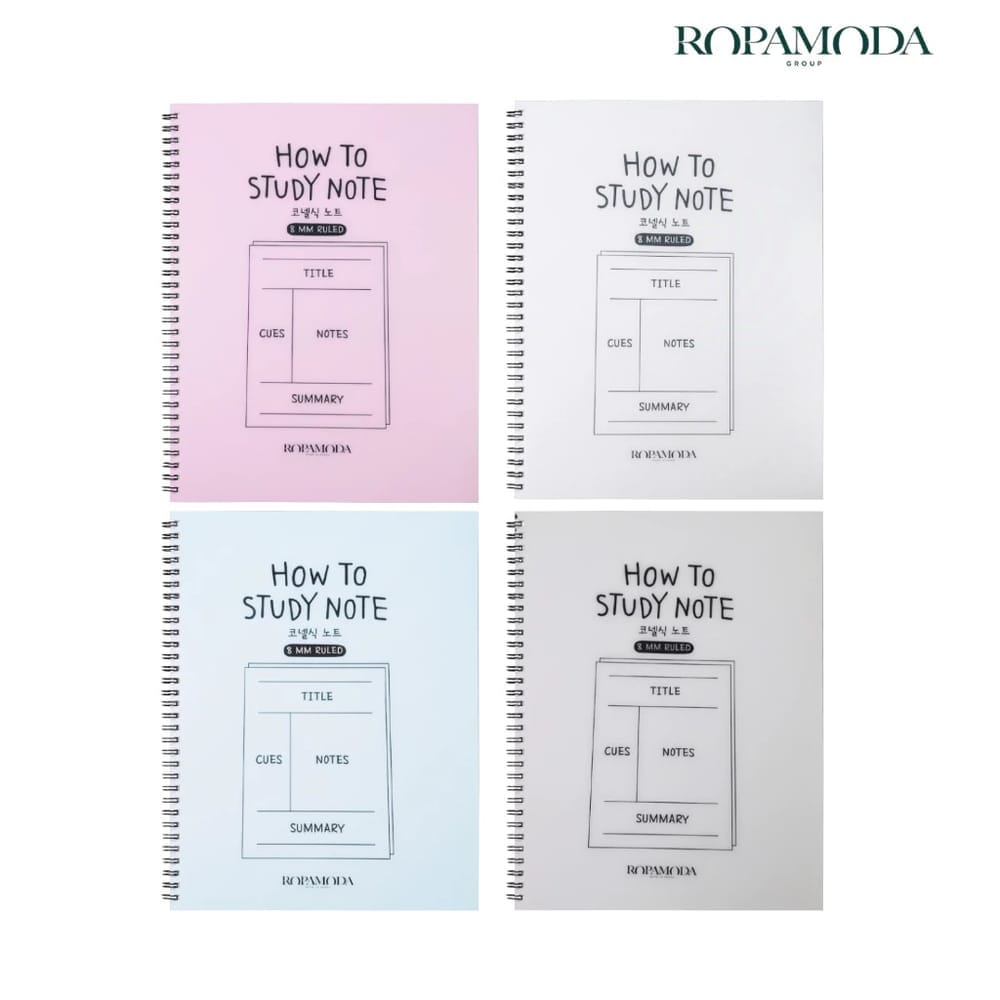 สมุดโน้ตจดเลคเชอร์ CORNELL ROPAMODA รุ่น HOW TO STUDY NOTE 16042 ขนาด 19.5X26.2 ซม. สีฟ้า