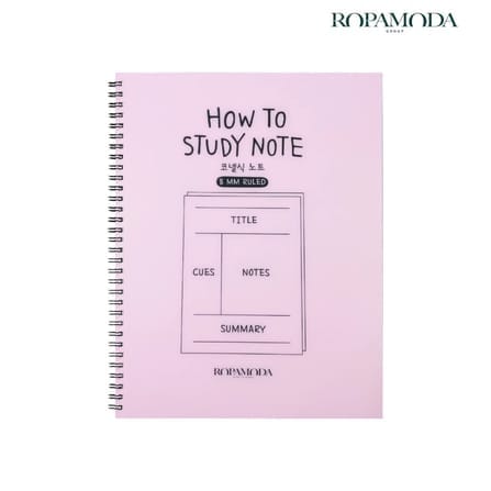 สมุดโน้ตจดเลคเชอร์ CORNELL ROPAMODA รุ่น HOW TO STUDY NOTE 16042 ขนาด 19.5X26.2 ซม. สีชมพู