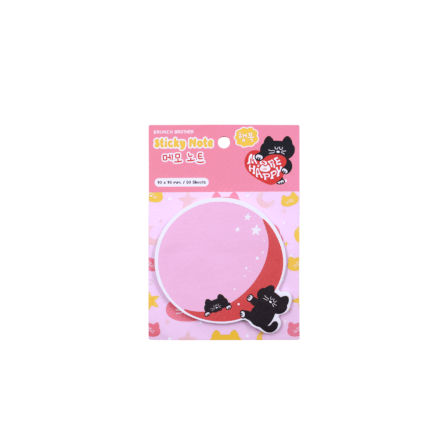โพสท์อิทลายน่ารัก ROPAMODA X ROMANE ดีไซน์พิเศษจากเกาหลี สีชมพูแมวดำ_1