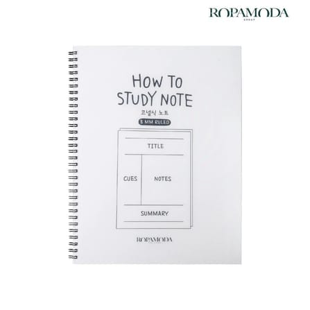 สมุดโน้ตจดเลคเชอร์ CORNELL ROPAMODA รุ่น HOW TO STUDY NOTE 16042 ขนาด 19.5X26.2 ซม. สีขาว_1