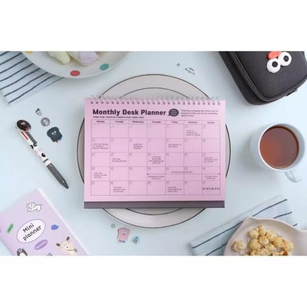 สมุดแพลนเนอร์ แบบตั้งโต๊ะ ROPAMODA รุ่น MONTH DESK PLANNER 85025 ขนาด 23.7 X 23.1 ซม. สีชมพู_1
