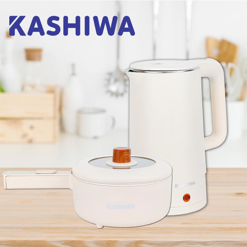 หม้ออเนกประสงค์ + กาต้มน้ำ KASHIWA รุ่น KW-209 + EK-189 สีครีม_1
