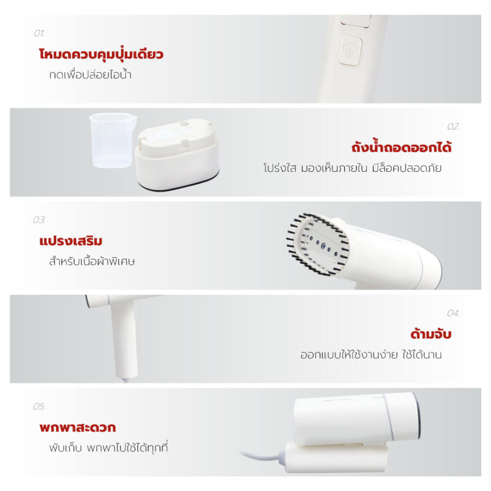 เตารีดไอน้ำพกพา OXYGEN รุ่น HD-207 สีขาว_10