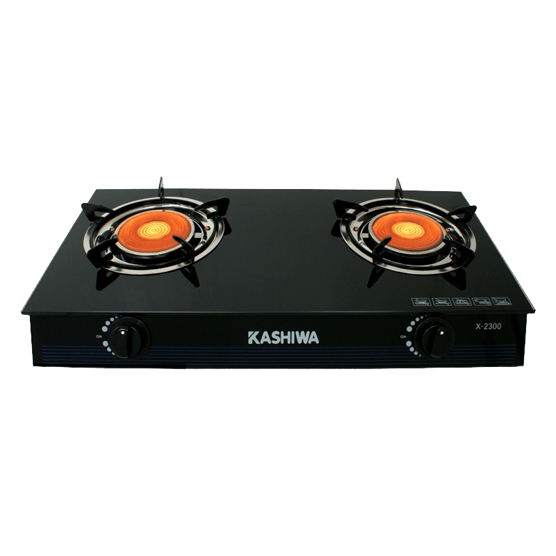 ชุดเซต เครื่องดูดควัน + เตาแก๊ส 2หัว KASHIWA PSD-308H + X-2300 +สายปรับแรงดันต่ำ_10