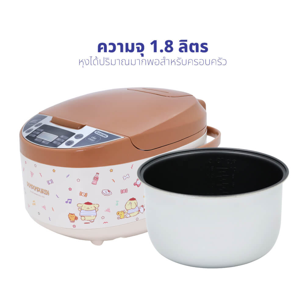 หม้อหุงข้าวดิจิตอล KASHIWA รุ่น RC-1803 ขนาด 1.8 ลิตร ลาย POMPOMPURIN สีน้ำตาล_2