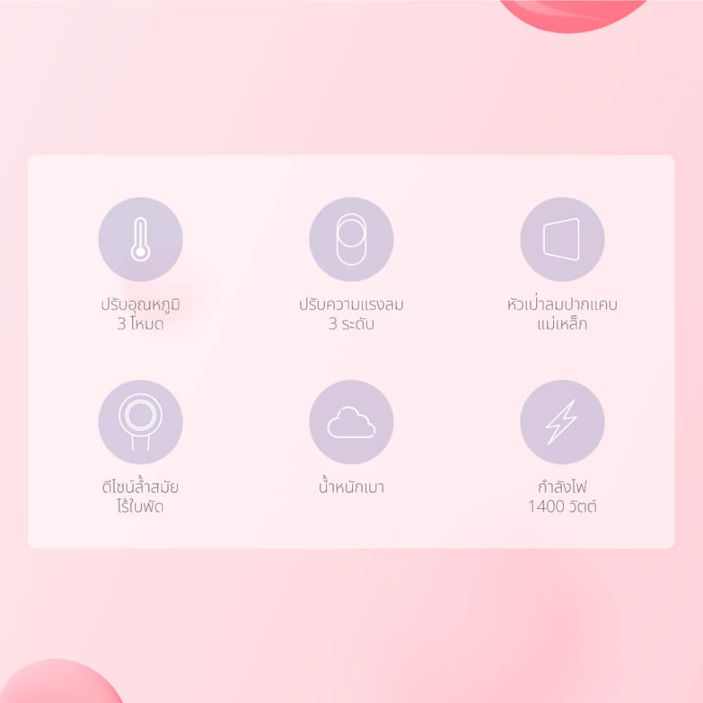 ไดร์เป่าผม KASHIWA รุ่น HR-1401 ลาย HELLO KITTY สีชมพู_2