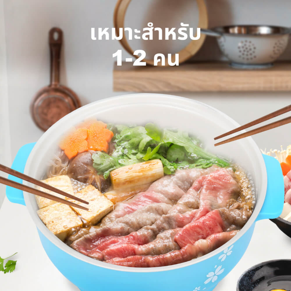 หม้ออเนกประสงค์ KASHIWA KW-220 ขนาด 1.8 ลิตร สีฟ้า_3