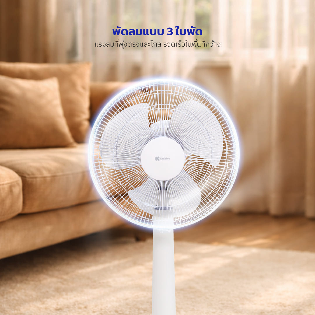 พัดลมตั้งพื้น KASHIWA รุ่น FS-2202 ขนาด 16 นิ้ว สีขาว