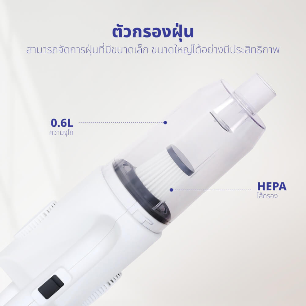 เครื่องดูดฝุ่นแบบด้าม KASHIWA รุ่น KW-907 สีขาว/ฟ้า_6