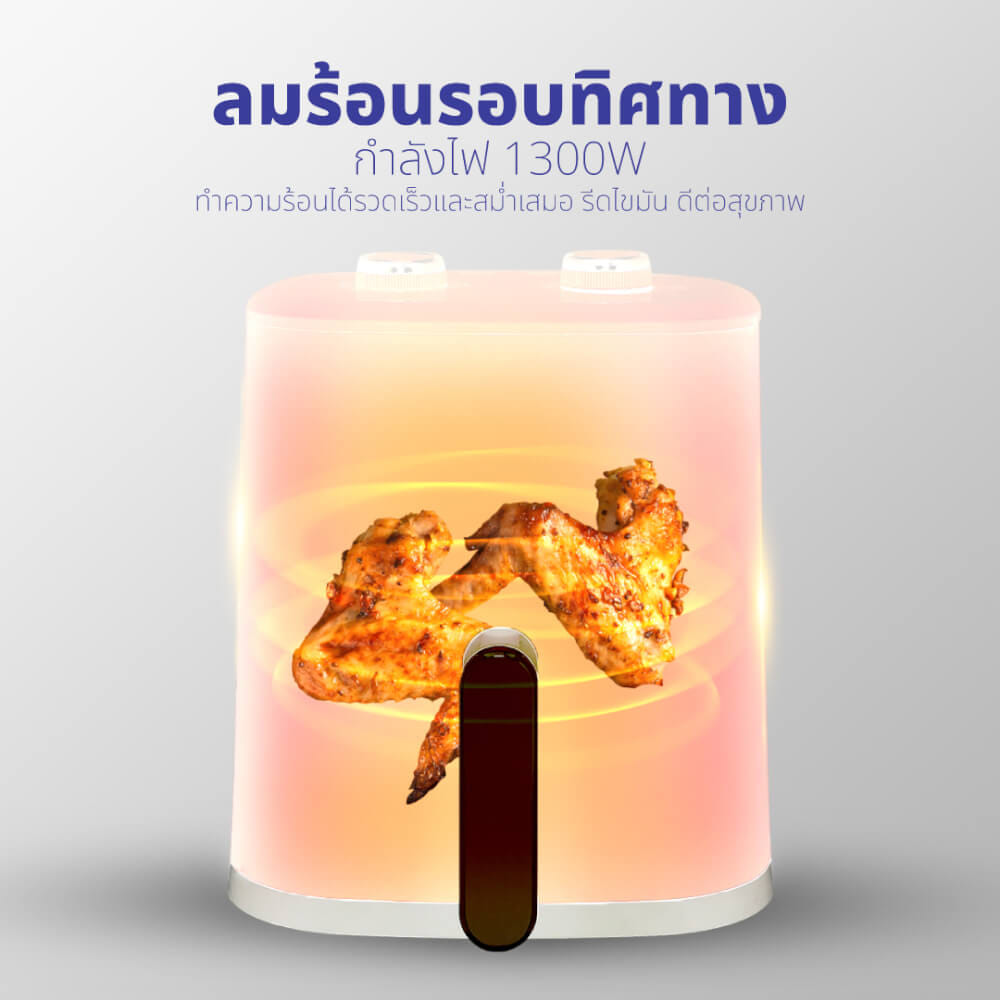 หม้อทอดไร้น้ำมัน KASHIWA รุ่น KW-815 ขนาด 4 ลิตร สีฟ้า_7