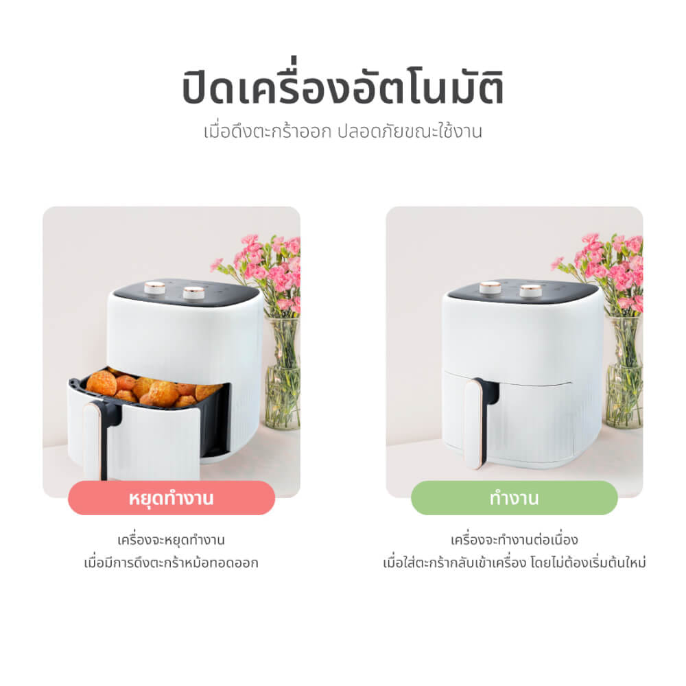 หม้อทอดไร้น้ำมัน OXYGEN รุ่น KW-835 ขนาด 6 ลิตร สีขาว_7