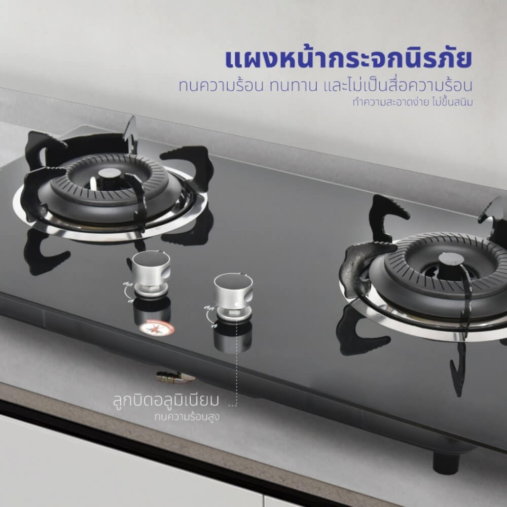 ชุดเซต เครื่องดูดควัน + เตาฝังแก๊ส 2 หัว KASHIWA PSD-309H+ X-5000+สายปรับแรงดันต่ำ_7