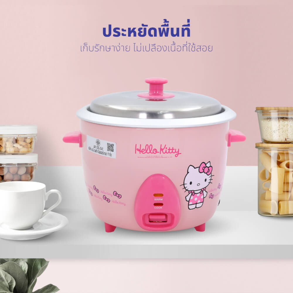 หม้อหุงข้าว HELLO KITTY KASHIWA รุ่น RC-818 ขนาด 1.8 ลิตร สีชมพู_8