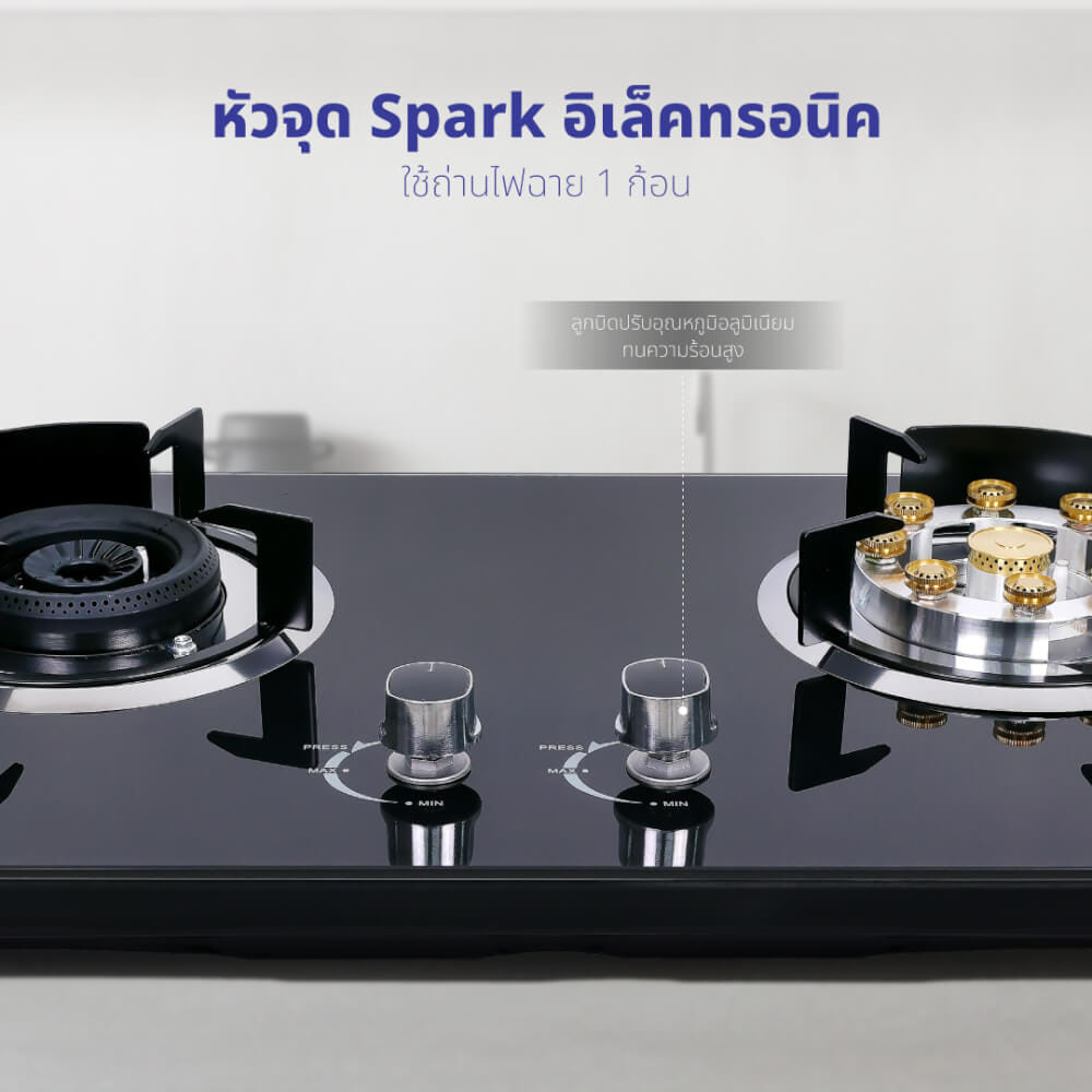 ชุดเซต เครื่องดูดควัน + เตาฝังแก๊ส 2 หัว KASHIWA PSD-309H+ X-5600 _8