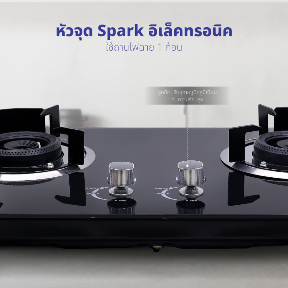ชุดเซต เครื่องดูดควัน + เตาแก๊สฝัง 2 หัว KASHIWA PSD-203D + X-5100 _8