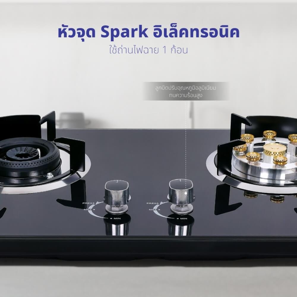 ชุดเซต เครื่องดูดควัน + เตาแก๊สฝัง 2 หัว KASHIWA PSD-204D+ X-5100 +สายปรับแรงดันต่ำ_8