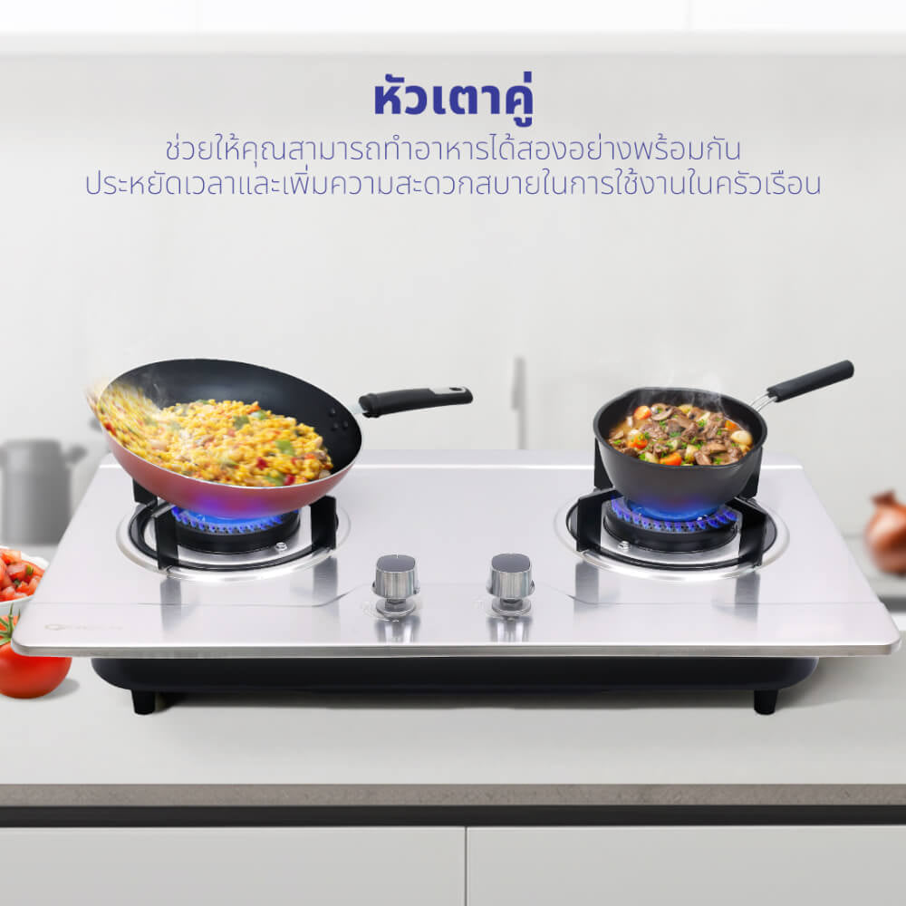 ชุดเซต เครื่องดูดควัน + เตาแก๊สฝัง 2 หัว KASHIWA PSD-308H + Q-5001_8