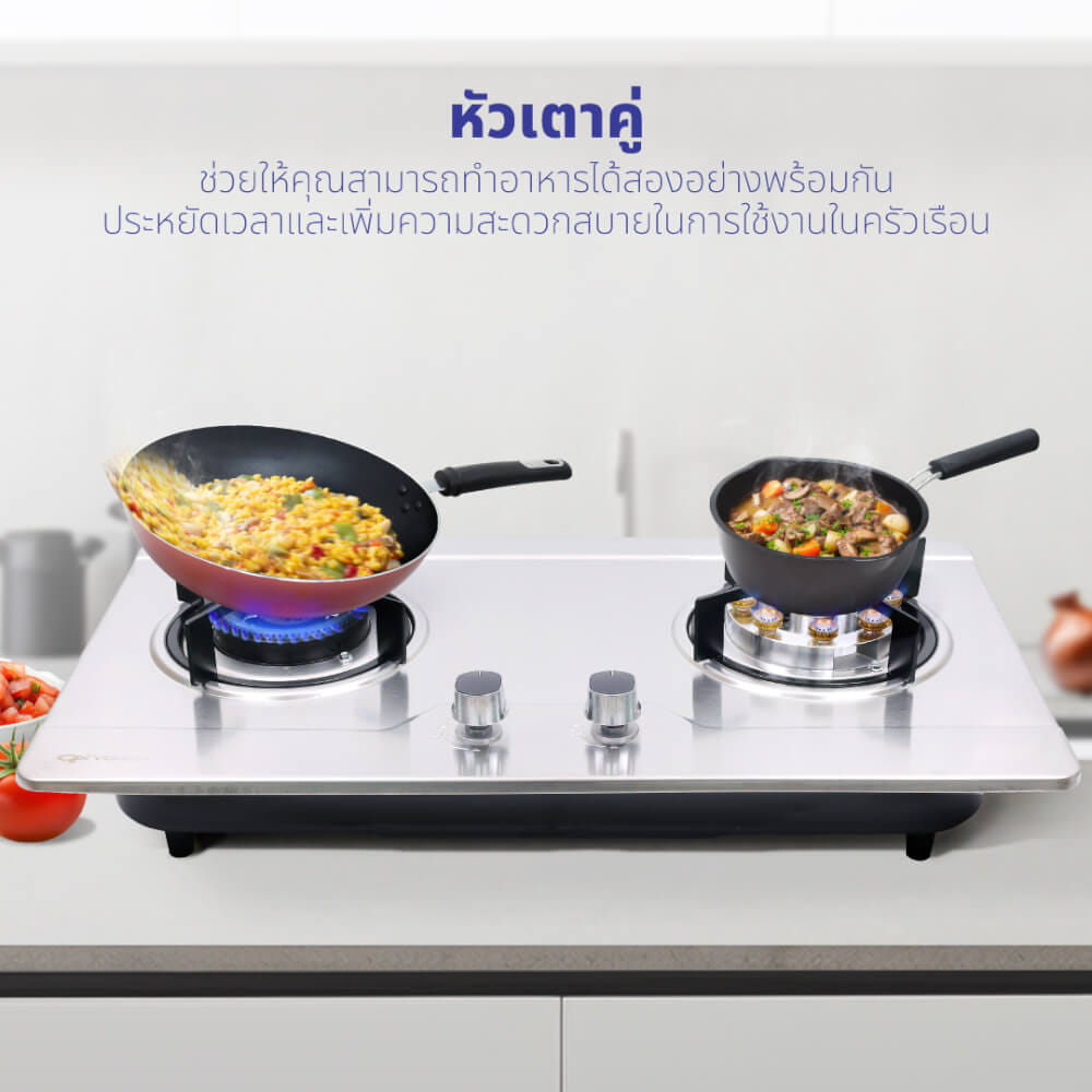ชุดเซต เครื่องดูดควัน + เตาแก๊สฝัง 2 หัว KASHIWA PSD-309H+ Q-5006+สายปรับแรงดันต่ำ_9