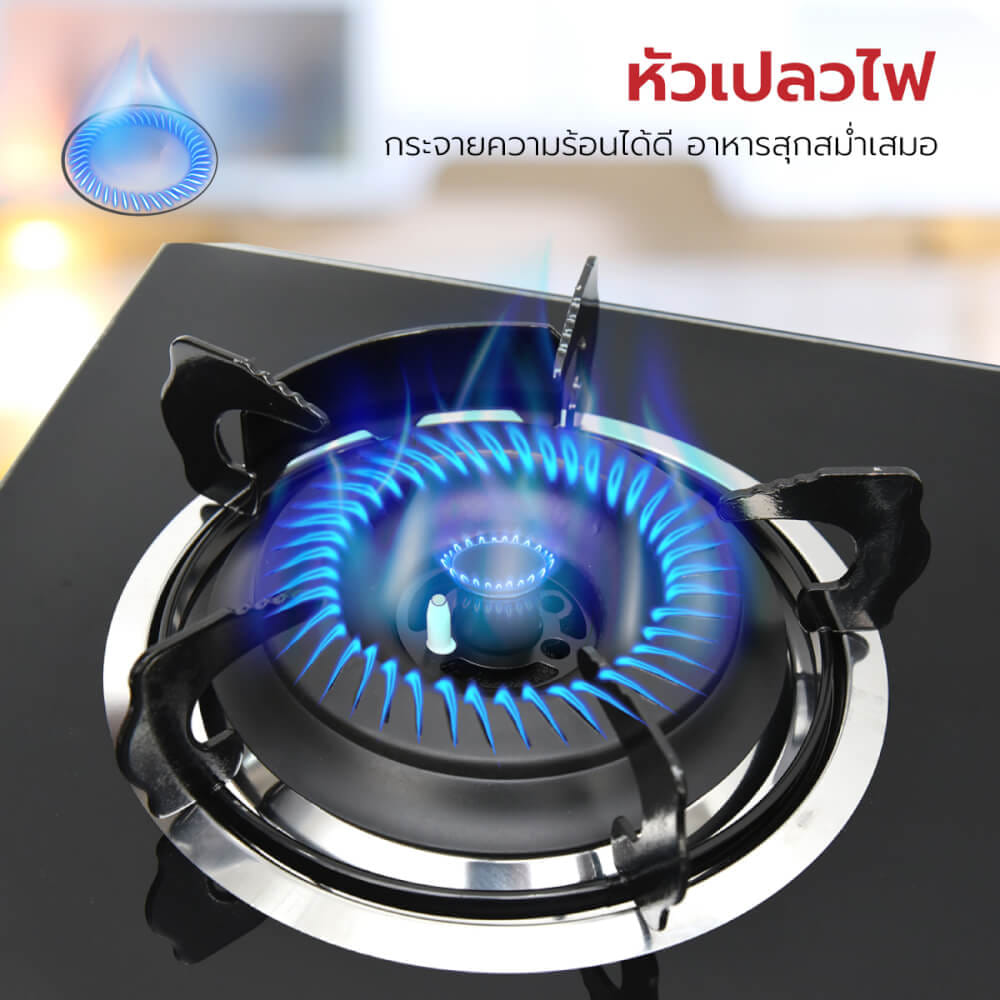 ชุดเซต เครื่องดูดควัน + เตาแก๊สฝัง 2 หัว KASHIWA PSD-203D + X-5000 +สายปรับแรงดันต่ำ_9