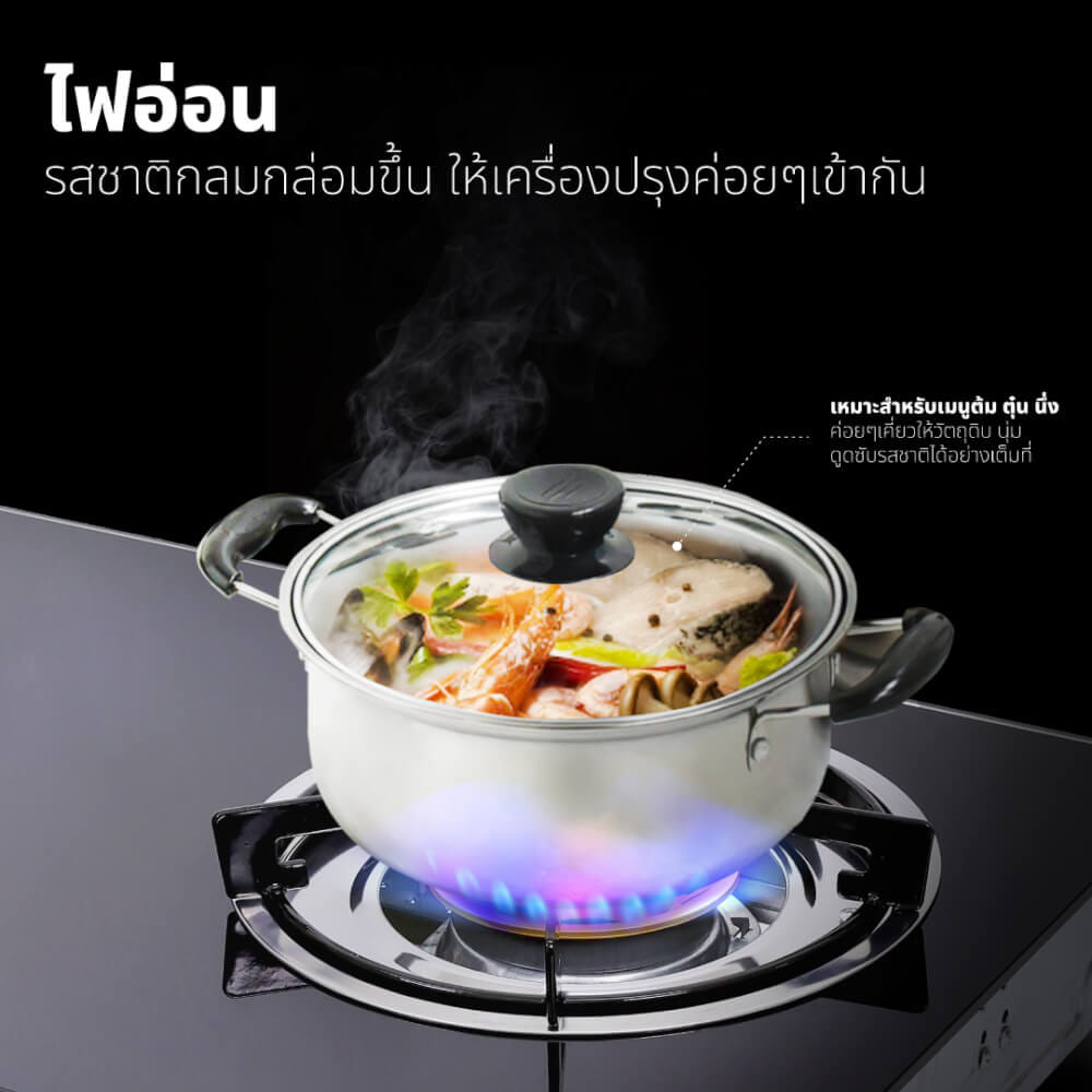 ชุดเซต เครื่องดูดควัน + เตาแก๊ส 2หัว KASHIWA PSD-203D + X-2200 +สายปรับแรงดันต่ำ_9