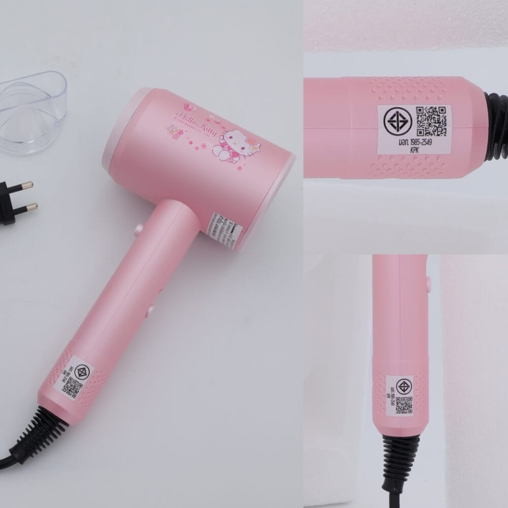ไดร์เป่าผม KASHIWA รุ่น HR-1202 ลาย HELLO KITTY สีชมพู_11