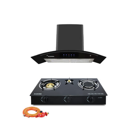 ชุดเซต เครื่องดูดควัน + เตาแก๊ส 3 หัว KASHIWA PSD-309H + X-3600-A +สายปรับแรงดันต่ำ_0