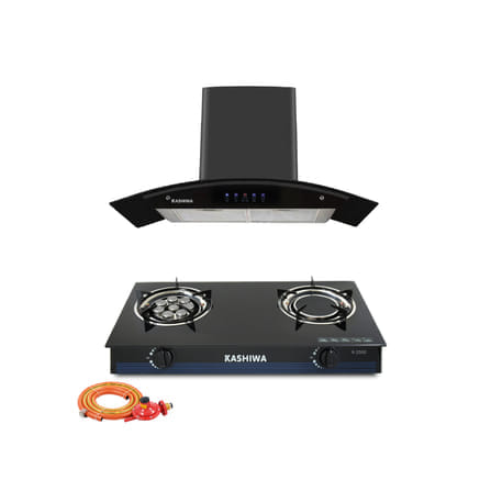 ชุดเซต เครื่องดูดควัน + เตาแก๊ส 2 หัว KASHIWA PSD-309H + X-2500+สายปรับแรงดันต่ำ_0