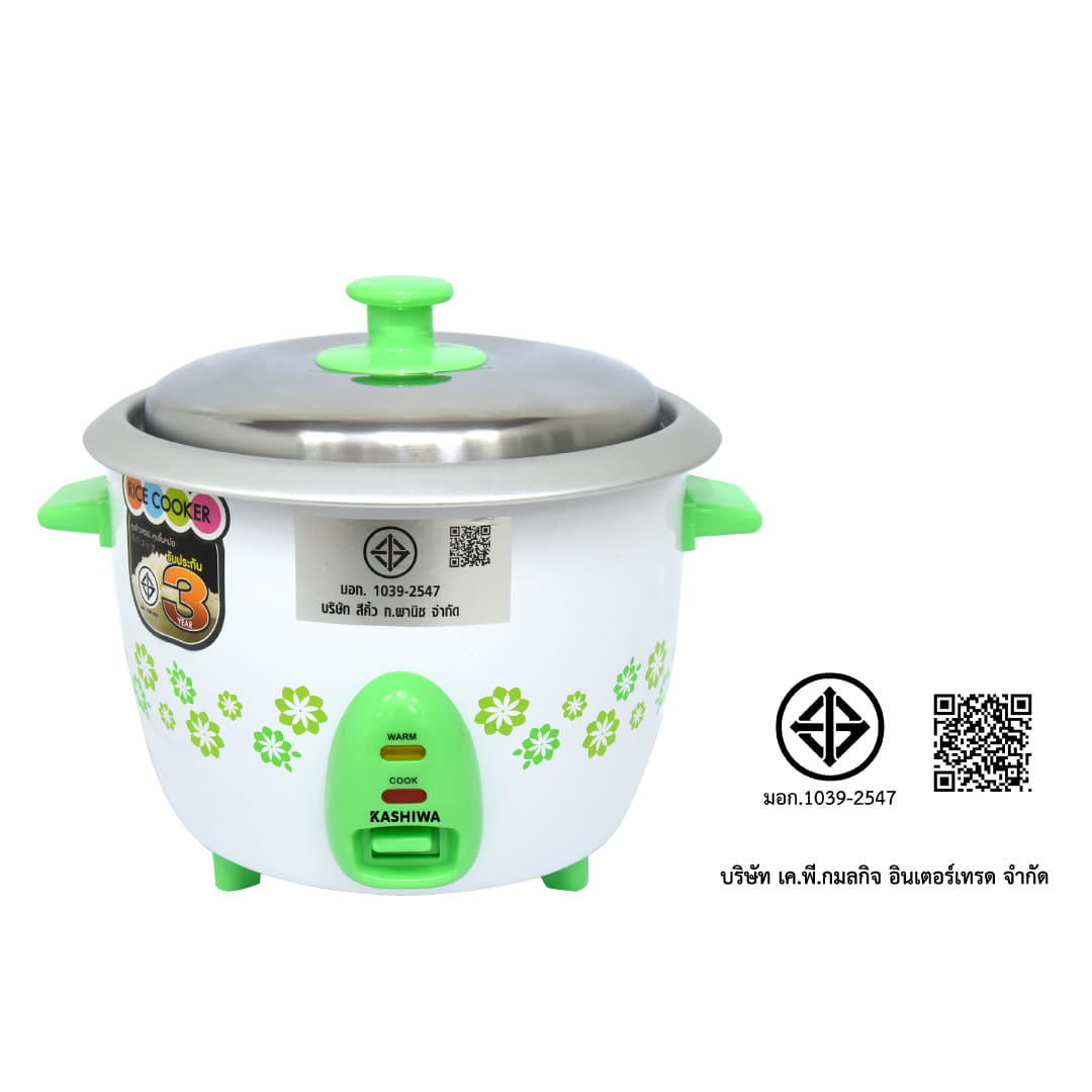 หม้อหุงข้าว KASHIWA รุ่น RC-718 ขนาด 1.8 ลิตร สีเขียว_4