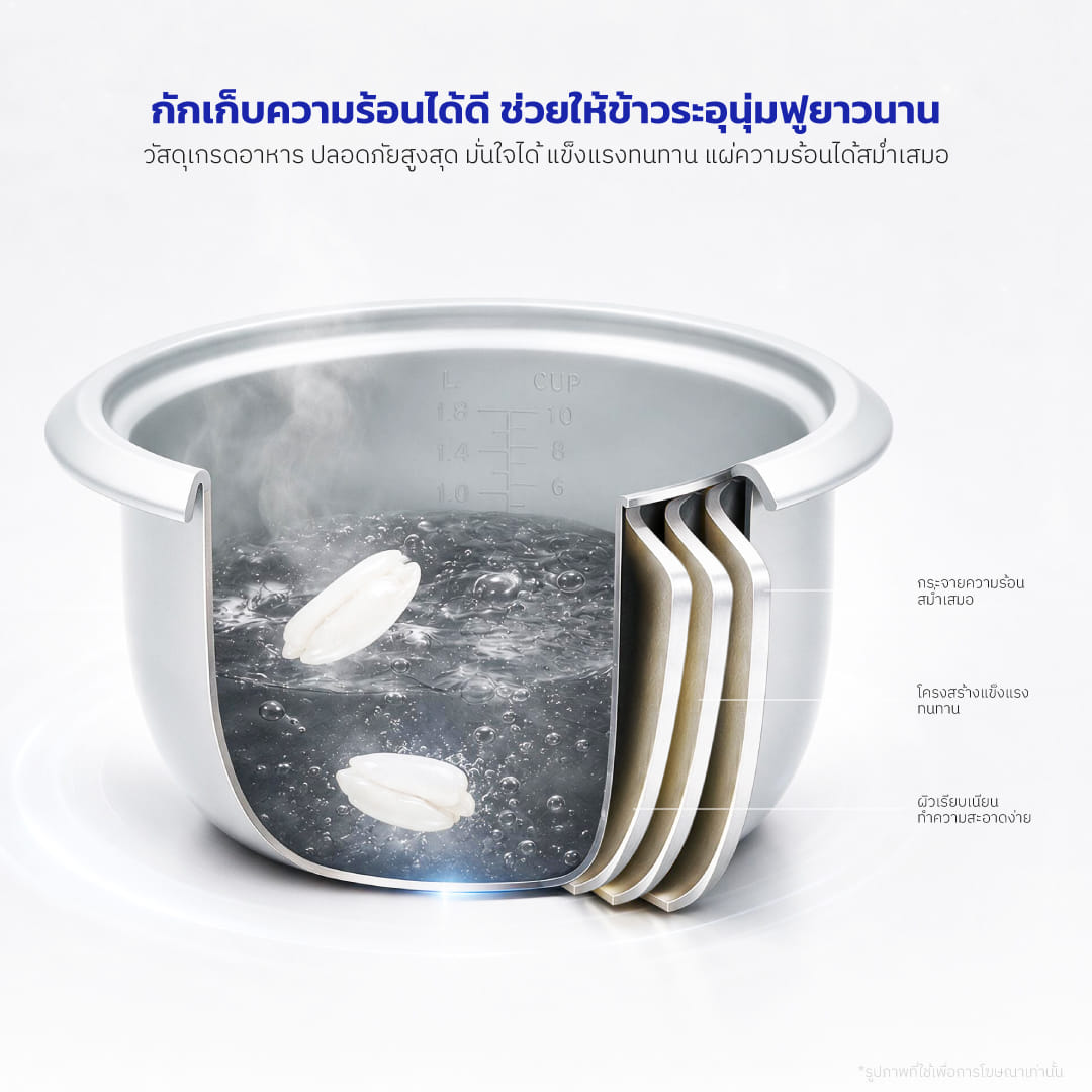 หม้อหุงข้าว KASHIWA รุ่น RC-1805 ขนาด 1.8 ลิตร สีขาว_6