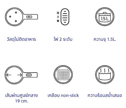 หม้ออเนกประสงค์ KASHIWA รุ่น KW-108 สีขาว_6