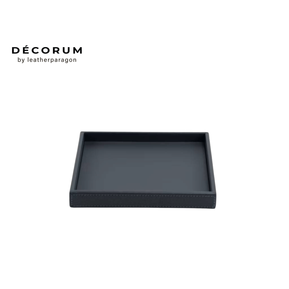 ถาดหนังสี่เหลี่ยม Decorum 24x24x3 cm สีเทา_2
