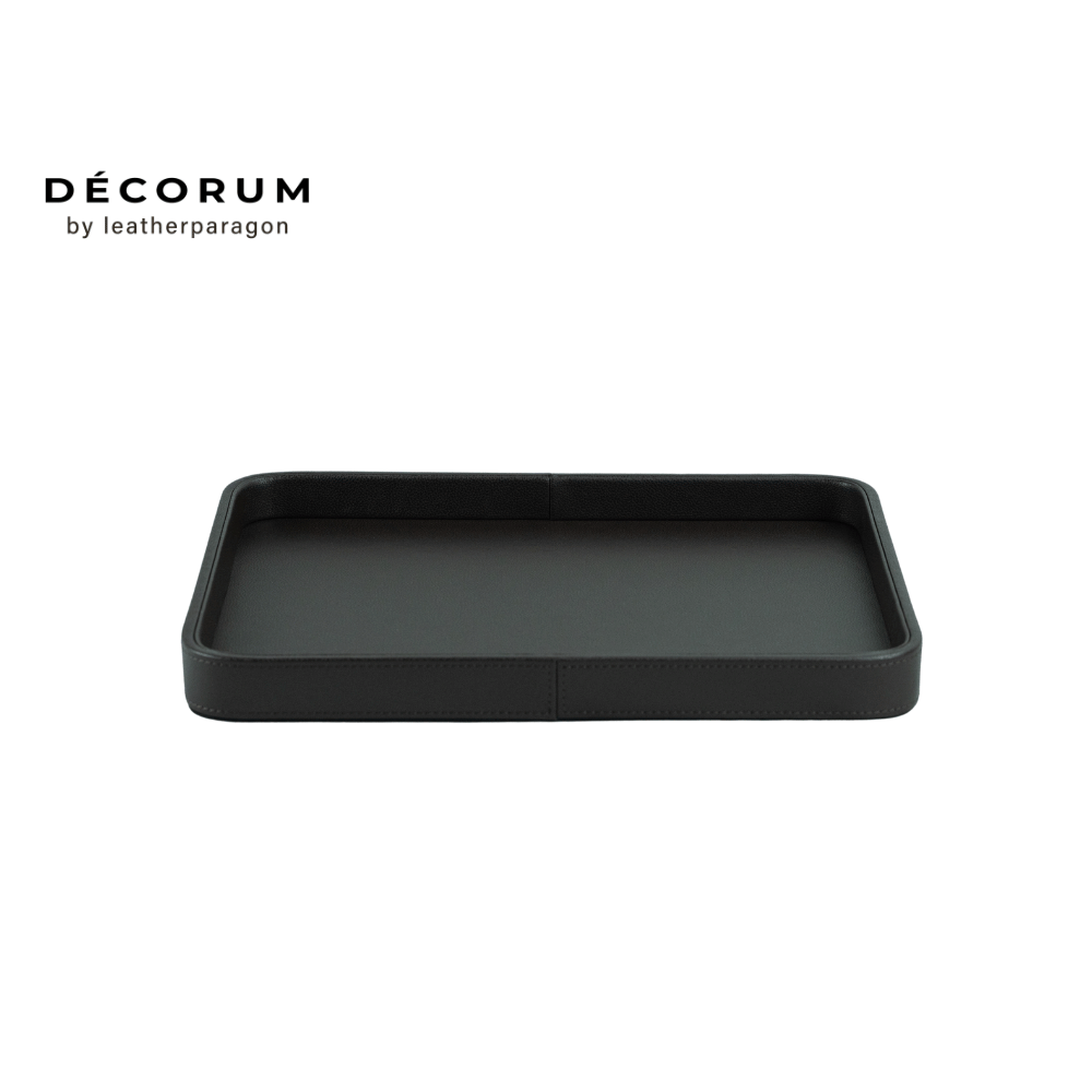 ถาดหนัง ใส่ของ เครื่องประดับ Decorum 43x35x4 cm สีน้ำตาล