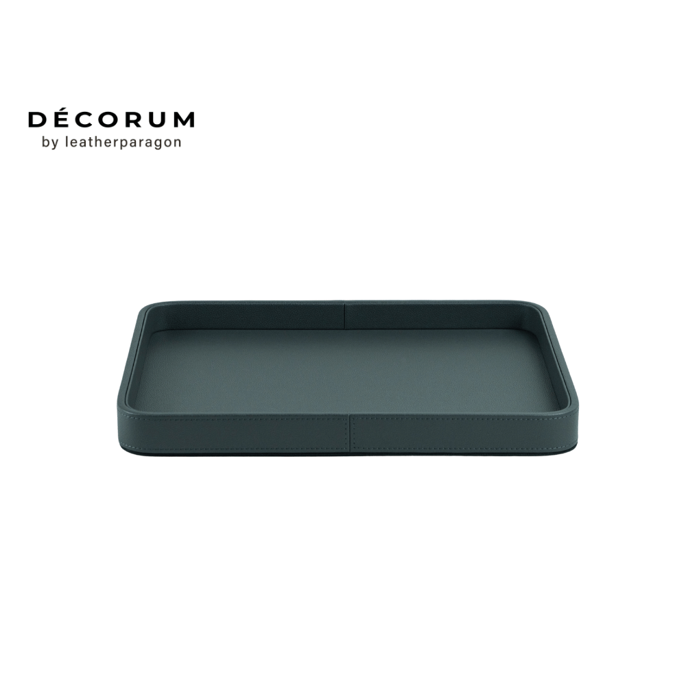 ถาดหนัง ใส่ของ เครื่องประดับ Decorum 43x35x4 cm สีเทา